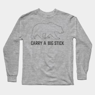 Big Stick Bear Outline Long Sleeve T-Shirt